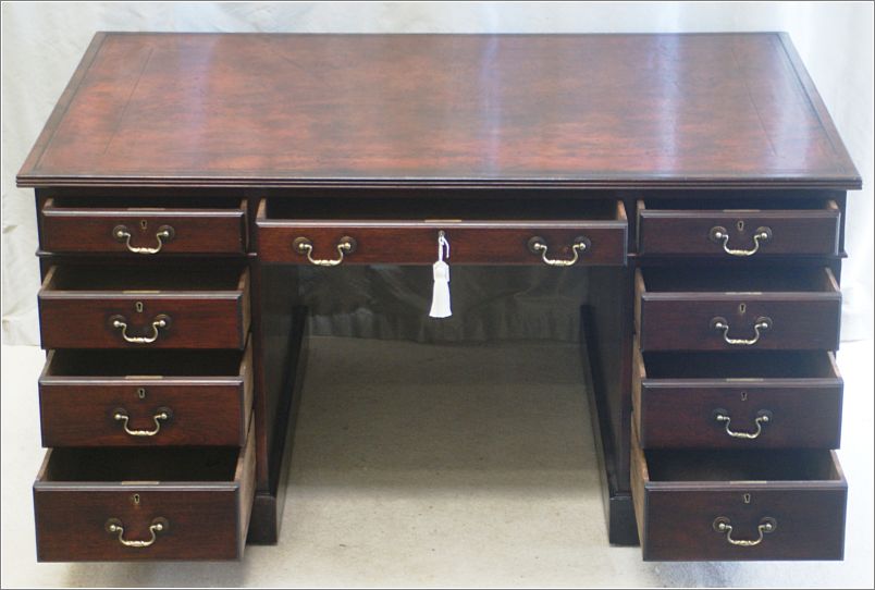 1038 Antique Victorian Mahogany Partners Desk (7)